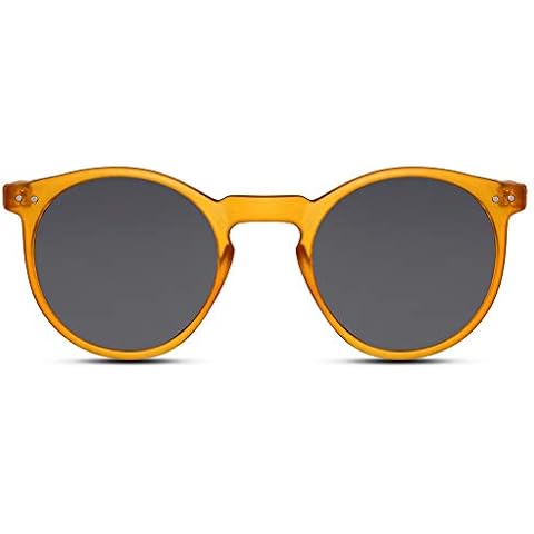 Cheapass Sunglasses Round Matt Orange Frame with Dark Lenses UV400 protected Vintage Mens Womens Cover
