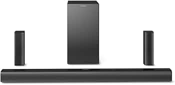 PHILIPS Audio TAB4529/94 5.1CH Soundbar with Wireless Satellites and Subwoofer, Bass Boost, 160W RMS Output, HDMI ARC, Optical, Bluetooth v5.0, Wall M...