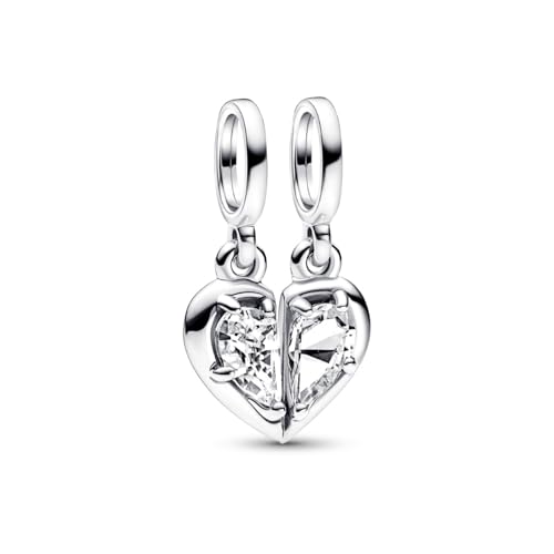 PANDORA Splittable Mother & Daughter Dangle Charm - Compatible with PANDORA Me & Moments - Gift for Women - Sterling Silver with Clear Cubic Zirconia - With Gift Box2