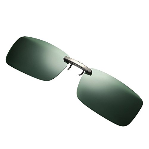 HAOHEYOU Visión nocturna desmontable Lens Manejando metal polarizado clip gafas - gafas de sol (Verde)