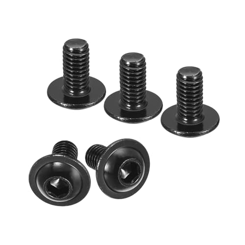 Vis M6 x 12 mm à collerette noire en inox 304 pour quincaillerie de meuble