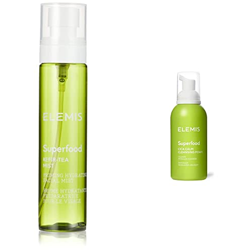 ELEMIS Superfood Kefir Tea Mist, bruma de tratamiento 100 ml & Superfood CICA Calm Cleansing Foam, espuma de limpieza 180 ml