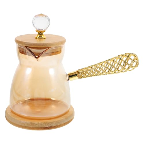 Cabilock Turkish Coffee Pot 350ml Gold Glass Handle