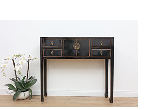 Yajutang Console chinoise Buffet Table d'appoint en bois massif
