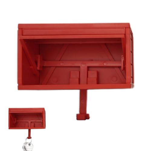 ウッド製 壁掛け 装飾用 キーフック | キーハンガー ウォールマウント,コートハンガー兼用 車庫型収納フック 開閉ドア付き 玄関用 木製キーホルダー 壁掛け キー収納 玄関 車庫 居間 寝室 廊下