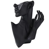 Resin Necklace Pendant Chain Earring Stand Jewelry Bust Mannequin Organizer Holder Photography Prop for Necklace Black