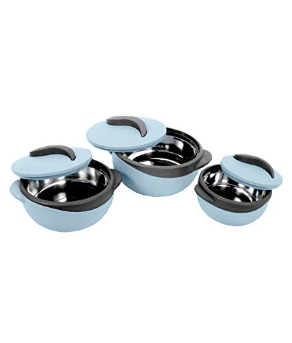 Pinnacle-Parisa-Contemporary-Stainless-Steel-Inner-Casserole-500-ml-1000-ml-1500-ml-Pastel-Blue Pinnacle Parisa Contemporary Stainless Steel Inner Casserole (500 ml, 1000 ml, 1500 ml) Pastel Blue