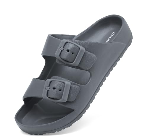 Boys Girls Double Buckle Slip on Slide Kid Beach Sandals Adjustable EVA Summer Pool Shower Shoes Indoor Outdoor Slippers4