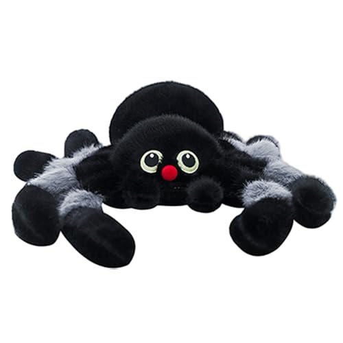 Gcroet Peluche de araña saltarina, Juguete de Peluche de araña Gigante y Lindo de 11, 8 Pulgadas, Suave para decoración del hogar, para niños y Adultos, Color Gris...