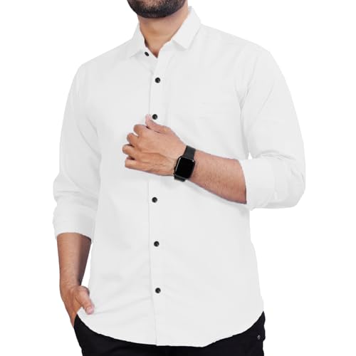 Image of Univibe Men's Slim Fit Full Sleeve Spread Collar Cotton Blend Shirt for Men and Boys