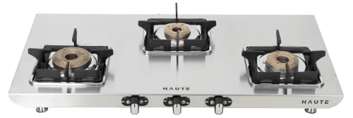 Image of Haute Essencia Elite series 3 Burner Manual Gas Stove | 1.2 MM Stainless Steel body 5 year warranty| Door Step service | 2 year product Warranty by Haute Home