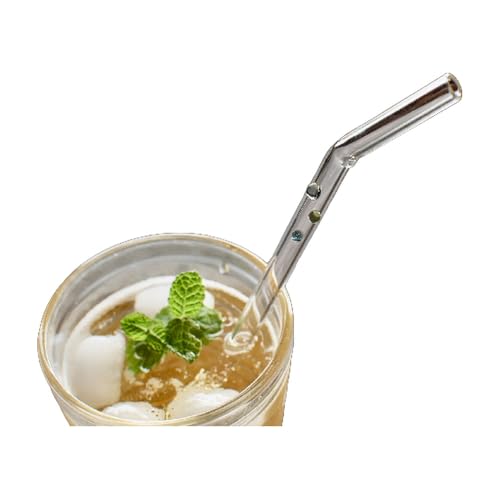 ガラスのストローセット(カーブタイプ) 雑貨 日用品 ガラス製ストロー 耐熱