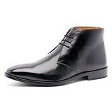 Carlos by Carlos Santana Men's Chukka Boots, Black Full Grain Calfskin Leather, 14
