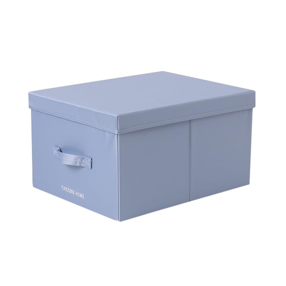 ETRGFTHU Clothes Storage Box Household Foldable Large-capacity Design Sundries Storage Under(Blue,35cm*28cm*18cm)