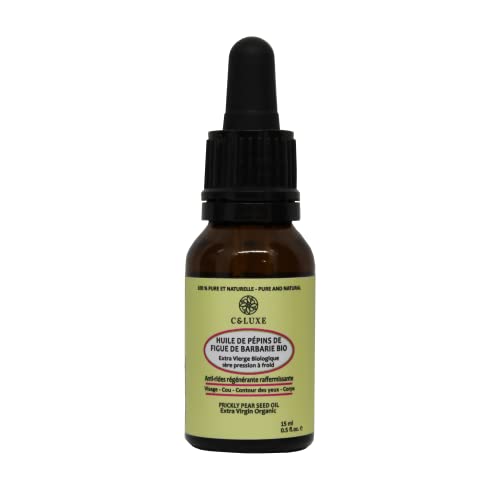 Huile de pépins de figues de barbarie BIO, 100 % pure extra vierge Biologique: 15 ml, MEILLEURE HUILE anti rides anti âge, première pression à froid, huile visage corps, anti cernes Cover
