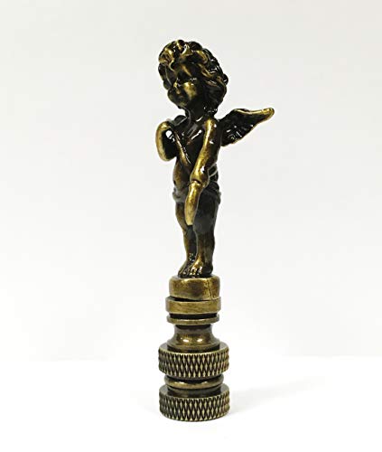 Image of Lamp Finial-Cherub-Antique Brass Finish, Highly Detailed Metal Casting