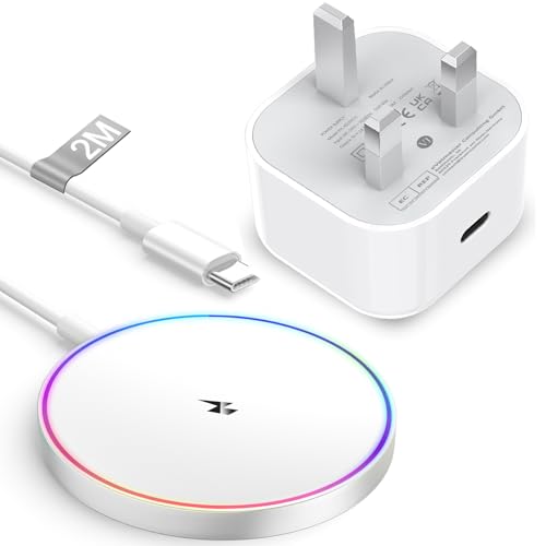 Wireless Charger iPhone 2M, 15W Mag-Safe Charger with USB C Charger for iPhone 17/16/15/15 Pro Max/15 Plus/14/13/12 Pro/11/8, AirPods, Magnetic Wireless iphone Charger Pad Fast Wireless Charger
