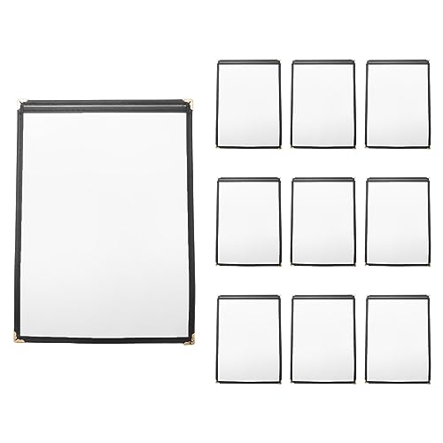 Pasuihcay 10 Pack of Menu Covers - Single Page, 2 View, Fits 8.5 x 11 Inch Paper - Restaurant Menu Covers, Transparent