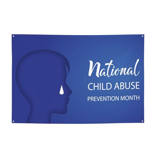 Child Abuse Prevention Awareness Month Banner 47x71 Inch Background Banner Flags Welcome Decoration For Wedding Party Yard