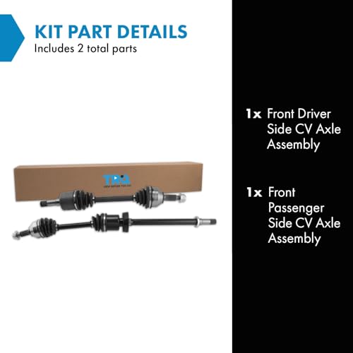 Image of TRQ Front Driver and Passenger Side CV Axle Assembly Set 2 Piece Compatible with 08-14 Ford Taurus FWD 09-14 Flex FWD 08-09 Taurus X 08-09 Mercury Sable 09-14 Lincoln MKS 10-14 MKT