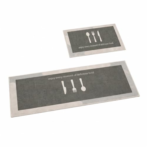 Image of HomeCloud Anti Fatigue Kitchen Rug Printed Thick Anti Slip, Washable, Big Size, Designer Folding Kitchen Mat for Home BedroomStandard Size (41 x 122 cm 41 x 61 cm) (Delicious Food)