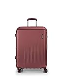 Gabol - Maleta Mediana Rígida Expandible Kai 46x65x27/30 cm - Peso 3,8 kg y 70,9/78,7L - 4 Ruedas Dobles 360°, Cerradura TSA y Cremallera de Seguridad - Diseño Español en Policarbonato - Burdeos