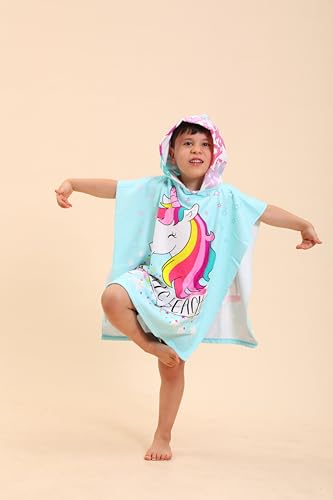 Image of Unicorn Kids Hooded Towels - Swimming Towels & Robes for Boys /Girls, 2-10 Years