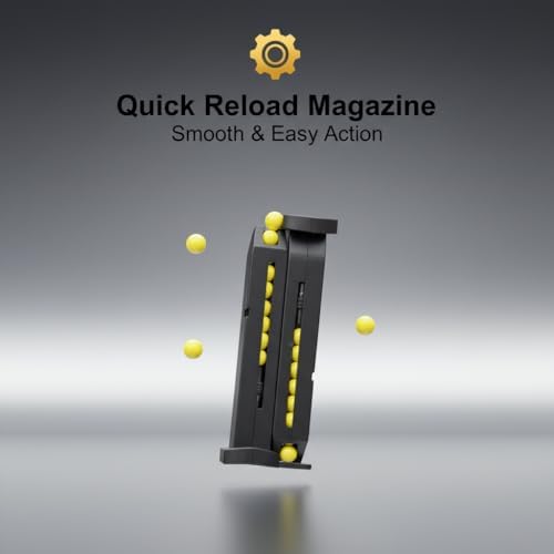 Image of VELINOR Pull-Back Action Toy P729 Gun with 200 BB Bullets | Long Range Shooting Pistol for Kids & Adults | Removable Magazine | Strong Spring Power | Safe Plastic BB Pellets