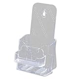 Acryl-Broschürenhalter mit Visitenkartenschlitz, Schreibtisch- oder Wandhalterung, Regal für Flyer, Speisekarten, Broschüren, Broschüren, Hotelempfang, Büro, Meeting-Organisation, A6, 1 Etage