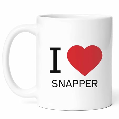 I Love Snapper Fish Mug 11oz Ceramic Seafood Gift
