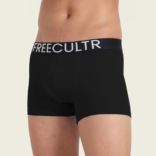 Image of Freecultr Organic Cotton Elastane Stretch Underwear for Men Breathable Comfortable Trunks Innerwear Sweat Absorbing Undergarments with Ultrasoft Waistband