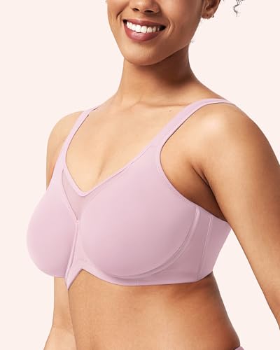 Image of HSIA Minimizer Bras for Women Plus Size, Full Coverage Coolcomfort T Shirt Unlined Bra with Underwire for Heavy Breast