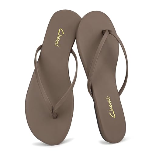 Image of Cheval Flat Leather Flip Flops for Women, Comfortable Dressy Thong Sandals 2026 Summer and Spring Vacation Essentials, Chanclas Para Mujer