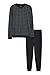 Produktbild C&A Herren Pyjama Set Regular Fit Bedruckt Baumwolle schwarz 2XL