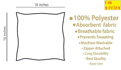 Image of Fab Nation Polyester Fabric White & Golden Combo | Decorative Cushion Covers with Golden Zari Leaf Embroidered Set of 2 for Home Decor | Throw /Pillow Cover 16x16 inches for Bedroom Sofa