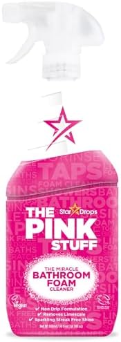 Stardrops – The Pink Stuff Miracle Bathroom Foam Cleaner, 30 fl oz – Now 20% More! Powerful Foaming Action for Showers, Sinks, Tubs & Tiles – Removes Soap Scum, Limescale & Grime with Ease Stardrops – The Pink Stuff Miracle Bathroom Foam Cleaner, 30 fl oz – Now 20% More! Powerful Foaming Action for Showers, Sinks, Tubs & Tiles – Removes Soap Scum, Limescale & Grime with Ease