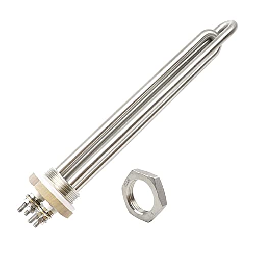 JINGERL 12v/24v/36v/48v Heating Element Immersion Tubular Water Heater DN25 Dc Solar Water Heating Element (Color : Heater nut, Size : 48v 1500w BSP)