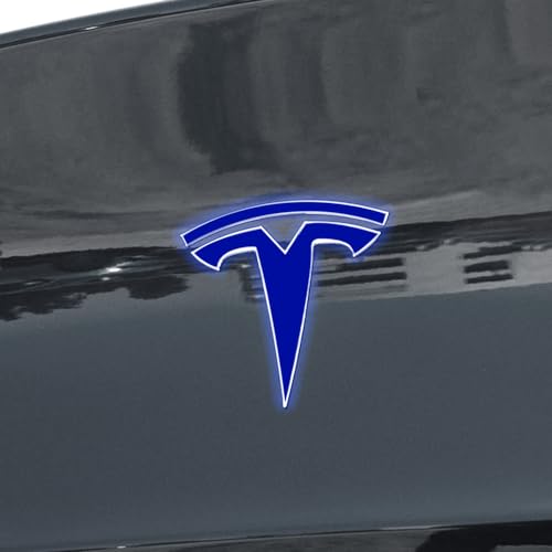 Image of IPG Compatible with Model Y Decal (8 Logo Set) Stickers Set Personalize Your Vehicle (Reflective Series - Blue)