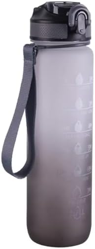Vista 8 de Botella de agua motivacional de 32 0z con marcador de tiempo y colador de frutas, a prueba de fugas, sin BPA, botella no tóxica de 1 litro