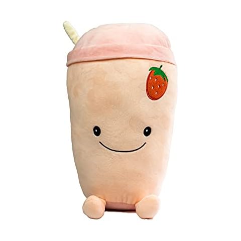 Snuggaboos 15 Inch Strawberry Milkshake Ruby Squish Plush Pet - Cute Pink Squishie for Kids Large Stuffed Animal for Sleeping Original Super Soft Plushie Pillow Toy Cover