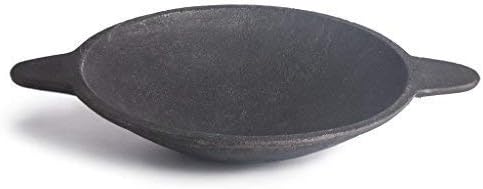Zishta Traditional Wisdom in Practice Handmade Natural Cookware Pre Seasoned Cast Iron Appachatti | Appam Kadai Iron |Kerala Appam Maker | Cast Iron Pan | Appam Pan | Black (Dia: 20.3cm, 1.2 KG)