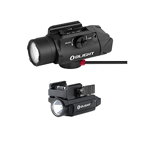 OLIGHT PL-3R Valkyrie Rechargeable Tactical Light, 1500 Lumens Rail-Mounted Weaponlight Bundled with PL-Mini 2 Valkyrie 600 Lumens Magnetic USB Rechargeable Compact Weaponlight with Adjustab