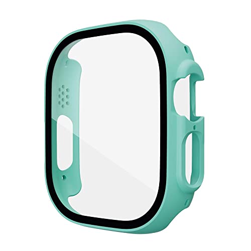 Verre + étui pour Apple Watch Ultra 49mm CZKE protection écran PC bleu cyan