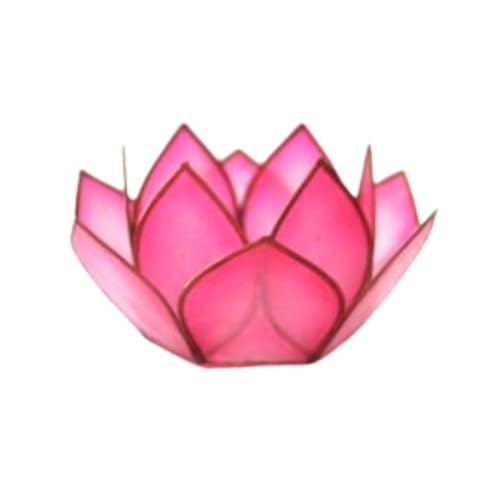 Om Gallery Lotus Tea Light Candle Holder - Capiz Shell, Flamingo