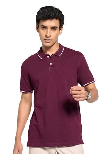 Image of Peregrine by Pantaloons Men's Solid Slim Fit Polo Shirt