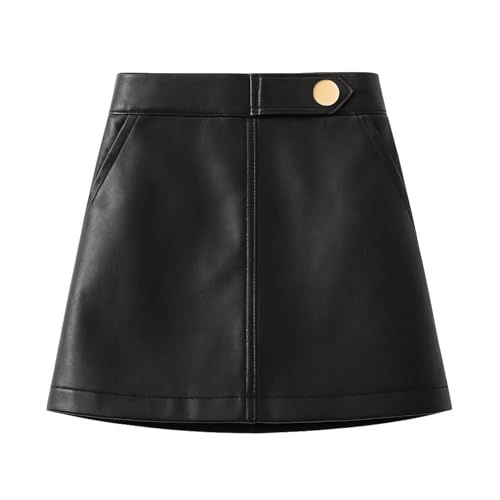 Black Decorative Button Skirt