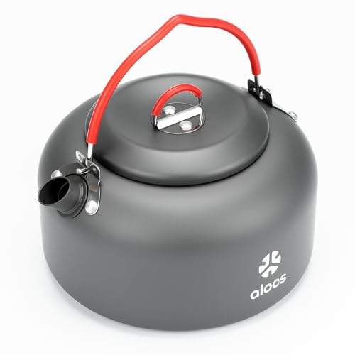 Alocs 1.4L Kettle Teapot, Portable Camping Coffee Pot, Hard-Anodized Aluminum Camping Kettle...