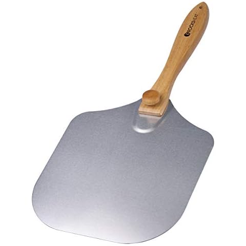 ROCKSHEAT 12-Inch Aluminum Metal Pizza Peel,with Foldable Wood Handle, Transfer Pizzas, Bread and Food into Oven, Both for Home and Commercial use Cover