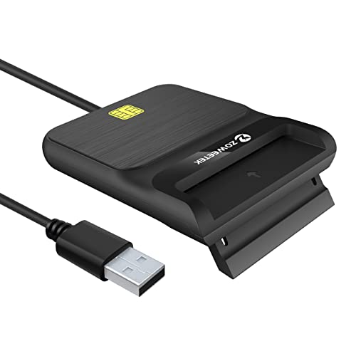 ZOWEETEK USB Smart Card Reader, CAC Card Reader Military, Compatible with Windows, Mac OS and Linux