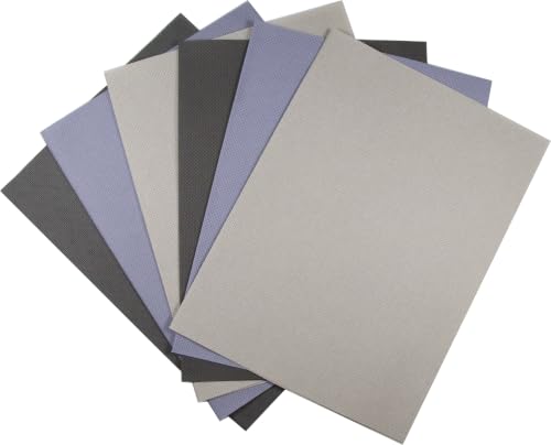 Image of KCS 4 /6 pc of 12 inch x 18 inch(30cmx45cm) 16 Count Cotton Aida Cloth Cross Stitch Fabric (6 pc,Pearl Grey +Light Steel Grey+Dark Grey)